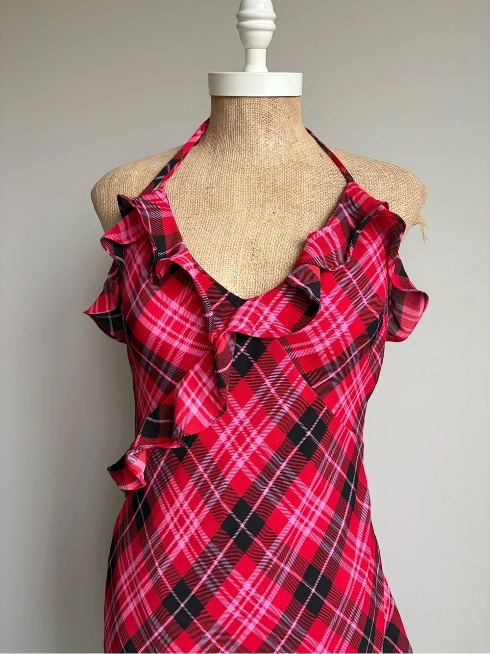 PINK x LoveShackFancy Printed Chiffon Cascade Ruffle Midi Dress SMALL NWT